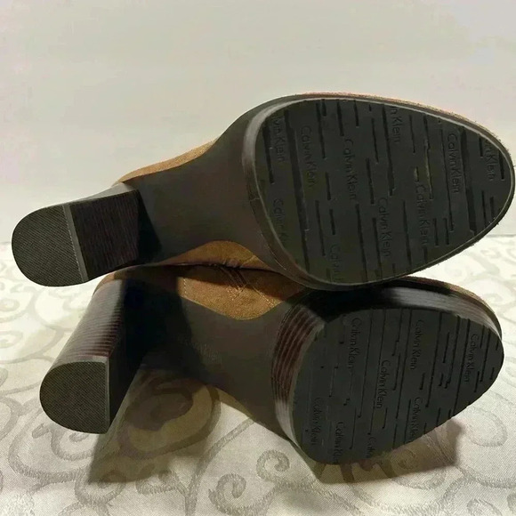 NIB!Calvin Klein Keona suede Wood heel lace up boot size 9 - Picture 6 of 12